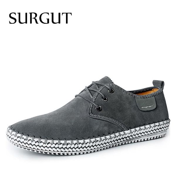

surgut brand minimalist design 100% genuine suede leather mens leisure flat brand spring formal casual dress flat oxford shoes mx190730, Black