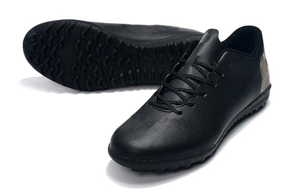 

black/gold vaporx 12club football boots low help tf soccer shoes mens designer shoe cr7 soccer cleats