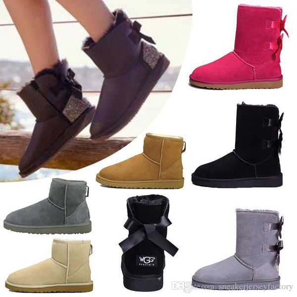 

australia wgg classic winter boots for women chestnut black gray pink designer snow kneel girls designer ankle boots size 5-10 fast shipping