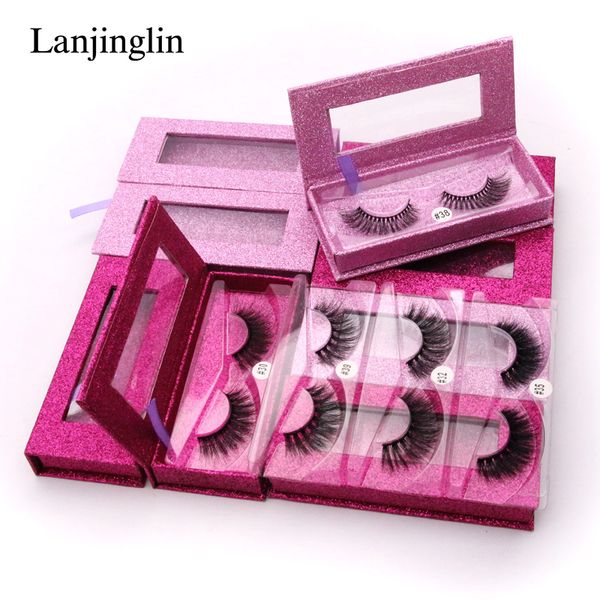 

lanjinglin 1 pair 3d faux mink eyelashes soft volume false eyelash extension handmade wispy fluffy fake lashes cilios makeup