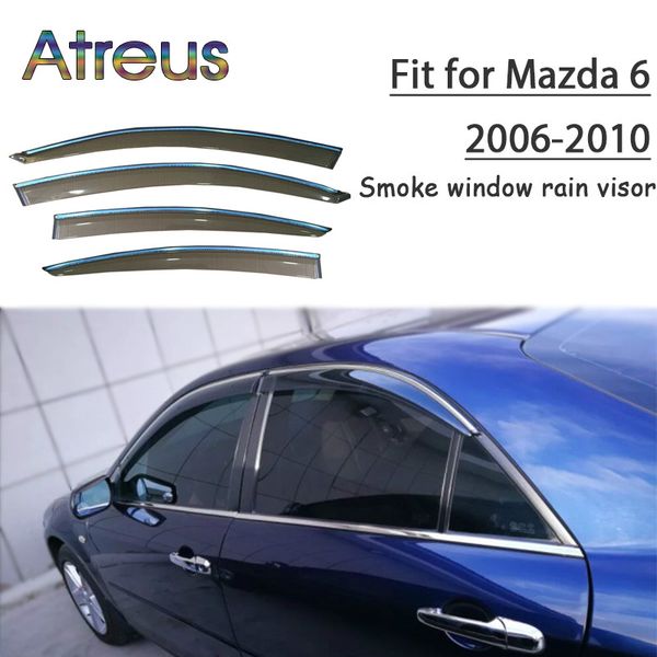 

atreus 1set abs rain smoke window visor car wind deflector for mazda 6 2006 2007 2008 2009 2010 accessories
