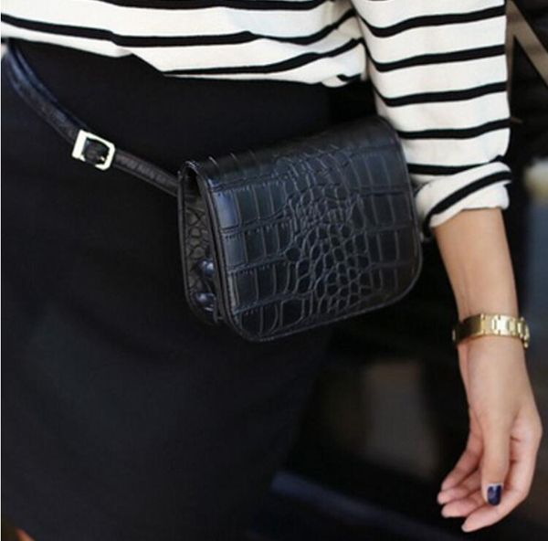 

vintage pu leather waist bag women alligator waist pack travel belt wallets ing