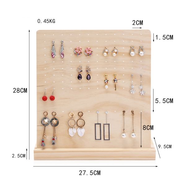 

new detachable 120 slots pin wood display shelf board ear ring jewelry packaging stand holder box store, Pink;blue