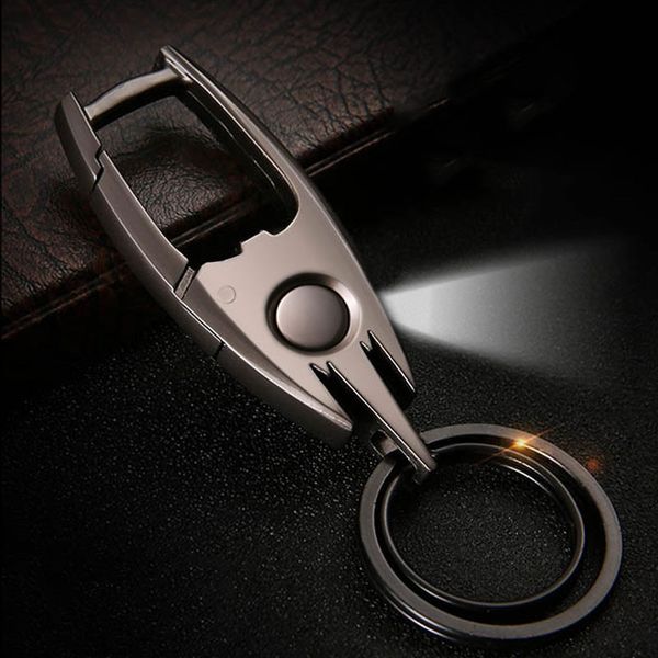 

qoong 2019 men bat shape keychain business style led light opener multi-function car bag key chain ring holder for men keyring, Silver