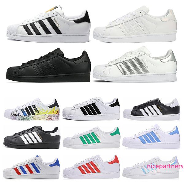 

designer superstars women men casual shoes white black green superstars 80s pride flat sneakers super star women sneakers size 36-45