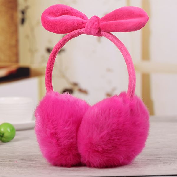 

headband ear pad fashion women girls boys fur winter ear warmer bowknot earmuffs cat muffs earlap plush thick warm earmuffs, Blue;gray