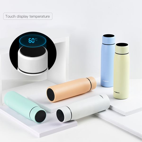 

in stock new fashion smart mug temperature display vacuum stainless steel water bottle kettle thermo cup with lcd touch screen gift cup