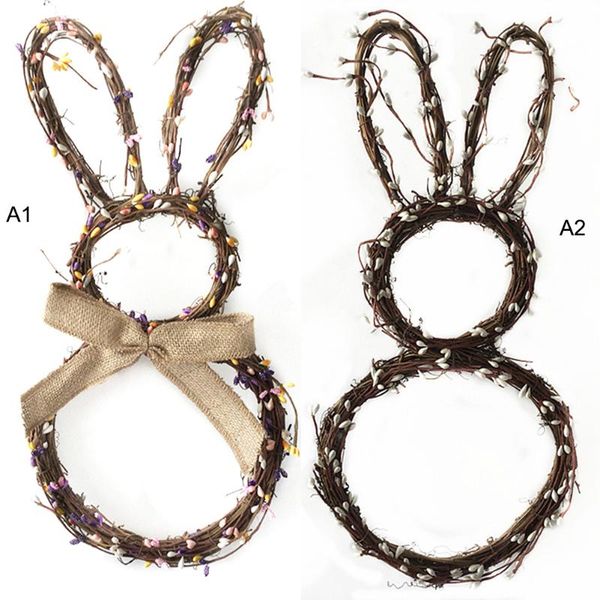 

creative handmade rattan wreath pendant christmas easter door hanging garland holiday home decorations