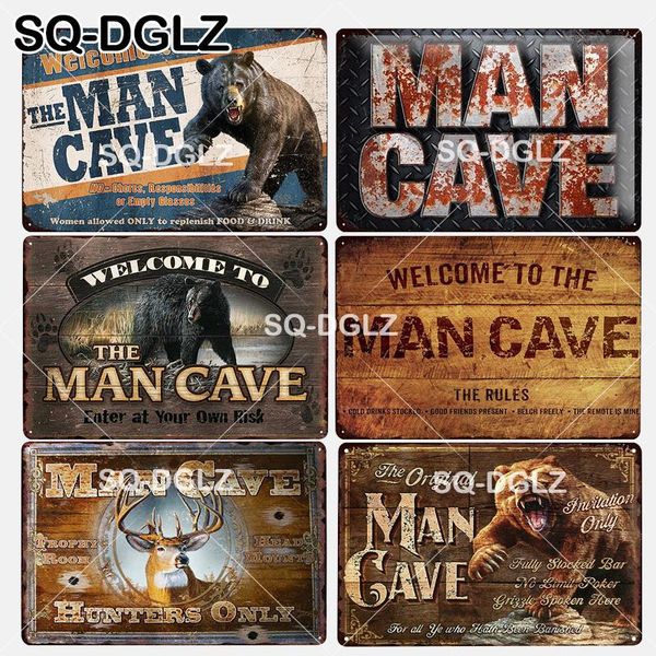 

sq-dglz] new man cave tin sign hunters only wall decor bar metal crafts home decor painting plaques art poster