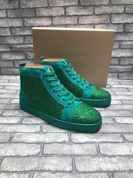 

platform shoes new designer women/men sport air shoes green/pink high leather shoes red real leather ing, Black