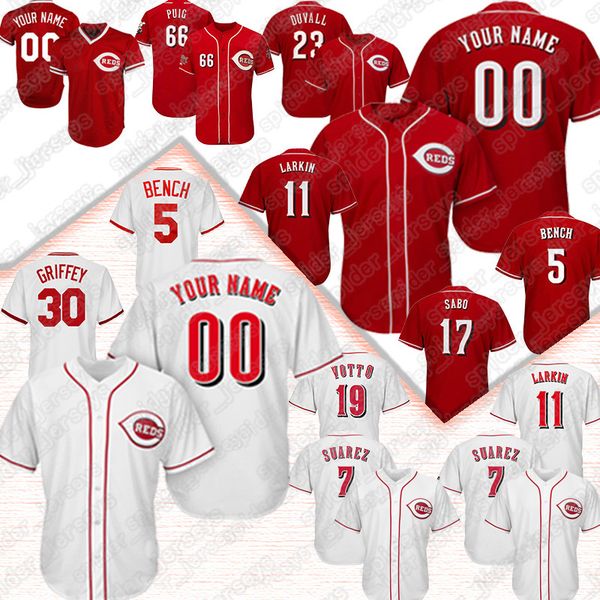 

Custom Cincinnati Jerseys Reds 11 Barry Larkin 17 Chris Sabo 30 Griffey Jr jers 19 Joey Votto 5 Johnny Benc 14 Pete Rose 66 Puig jersey