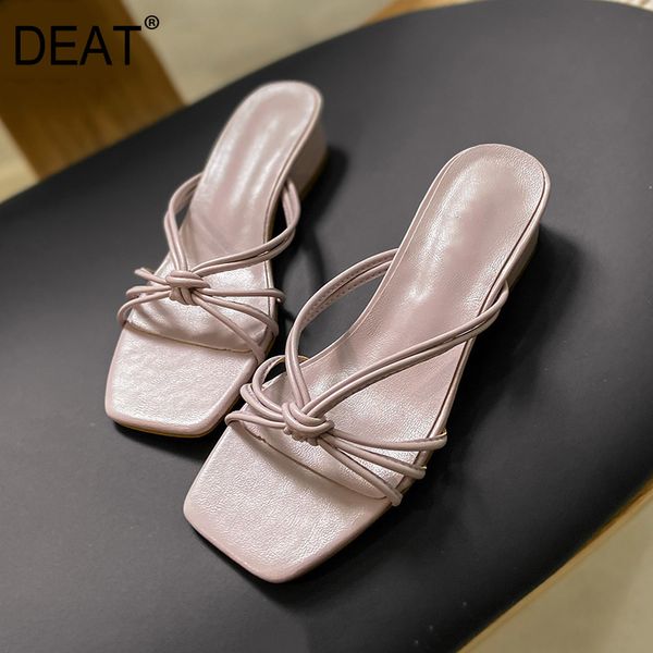 

deat] 2020 new spring summer square toe shallow narrow band hollow out high heels slippers women shoes fashion tide 10i372, Black