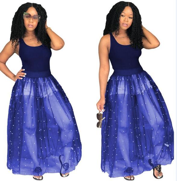 

женщины без рукавов o шеи бальное платье макси платье новая сетка лоскутная see through бисероплетение tank top длинные платья клуб платье, Black;pink