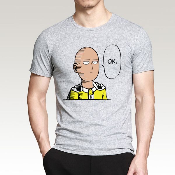 

anime one punch hero saitama oppai men t-shirt 2019 new summer men short sleeve shirt 100% cotton tees s-3xl, White;black