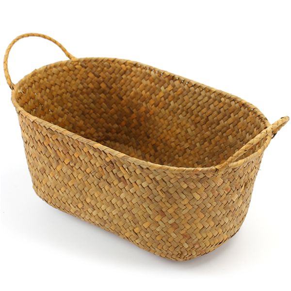 

wicker weaving storage basket for kitchen handmade fruit dish rattan picnic food bread loaf sundries neatening container case