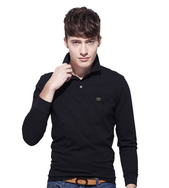 

2017 new men crocodile logo polo hirt men 039 lapel long leeve polo hirt ca ual t hirt pring autumn