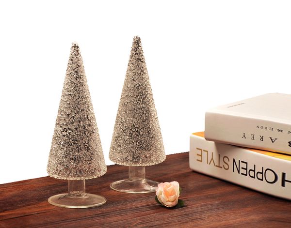 

clear glass mini christmas tree creative table decoration ornament 20cm