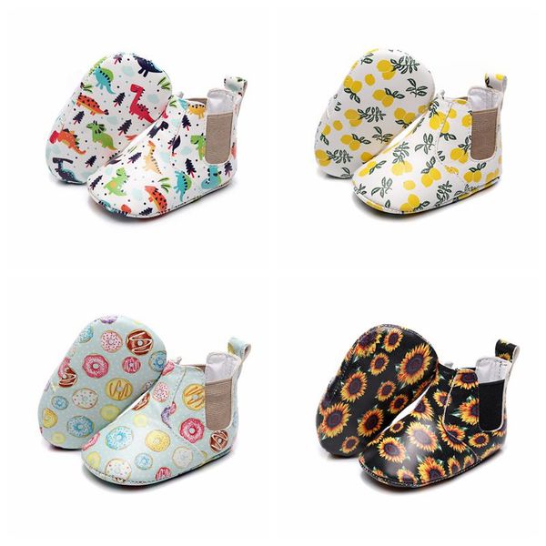 

kid girls boy first walkers soft infant toddler shoes pu cute flower soles crib shoes footwear for newborns baby