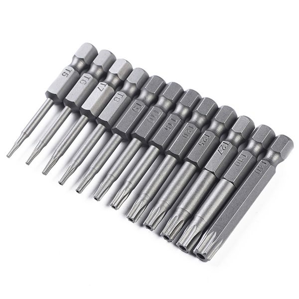 

8 or 12pcs high hardness screwdriver bit magnetic flat head chrome vanadium steel durable tamper proof hex torx 50mm hand tools