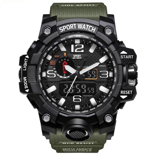 

men watch 50m waterproof wristwatch led quartz clock sport watch male relogios masculino sport s men, Slivery;brown