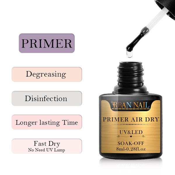 

nail gel rban 8ml long lasting fast air dry primer no need of uv led lamp polish coat art lacquer, Red;pink