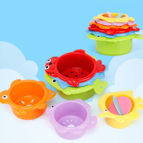 

baby bath toys children kids funny cup baby bath floating toys stacking tower counting mugs numberr classic toys badspeelgoed
