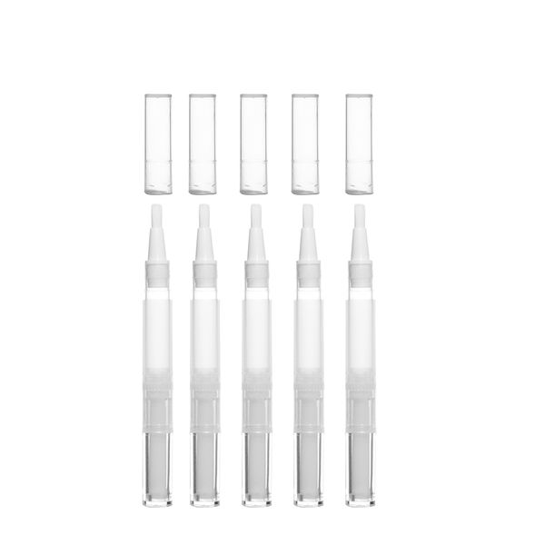 Elecool 5pcs Nail Nutrition Óleo garrafa de caneta vazia com aplicação de pincel Ferramenta de cosmética portátil para ferramentas de arte da unha de brilho labial