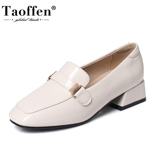 

taoffen new women flats pu leather comfortable women shoes spring autumn shoes fashion daily ladies footwear size 32-43, Black