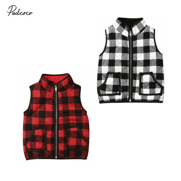 

pudcoco 2019 марка дети ребёнки зима vest толстовка жилет куртка пальто gilet outwear плед молния рукава пальто, Blue;gray