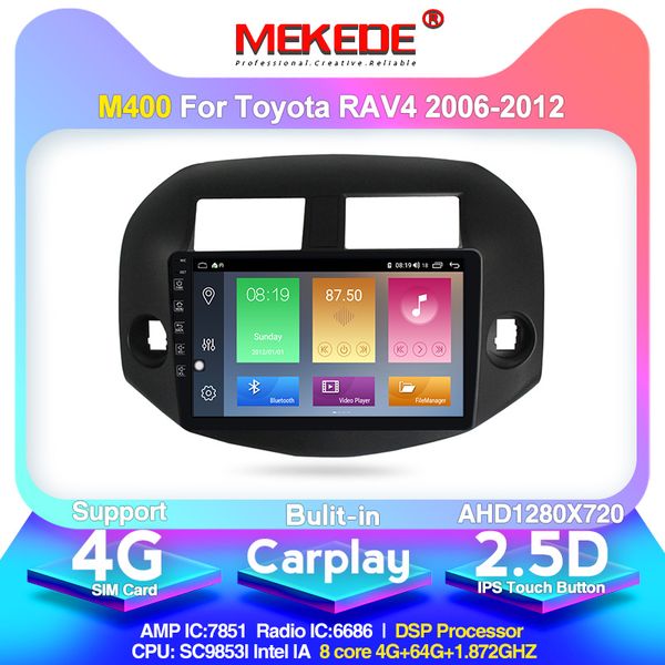

4+64g dsp android 10.0 car radio multimedia video player for rav4 rav 4 2007-2011navigation gps rds 2 din 4g lte wifi