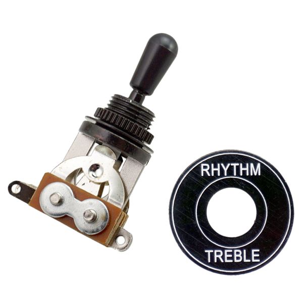 

2x Electric Guitar 3-way Toggle Switch Pickup Open Toggle Switch Knob Black