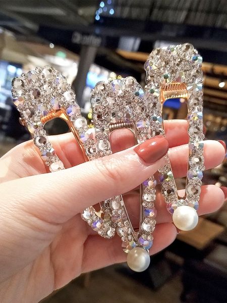 

ruoye10 style new silver gold crystal hair pins clip tiara bridal wedding hair accessories korea jewelry femme haar sieraden, Golden;white
