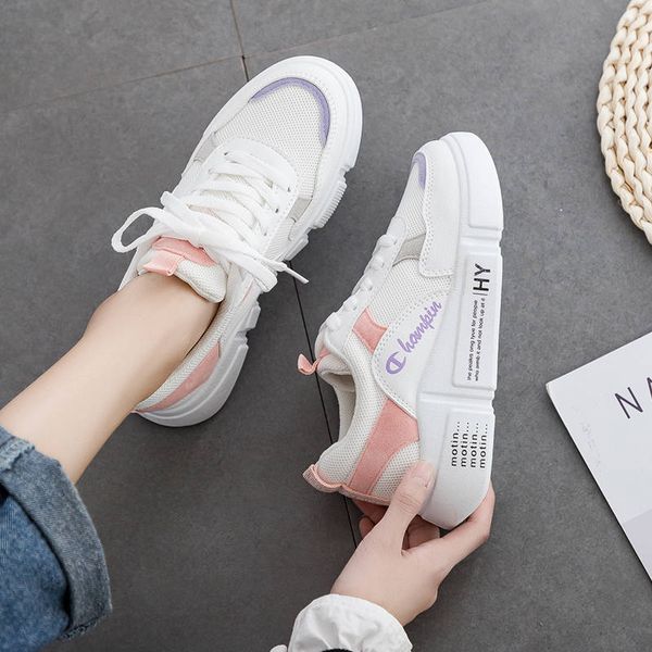 

women's shoes trendy shoes 2019 spring and summer new style korean-style students casual sport sneakers flat white subnet, Black