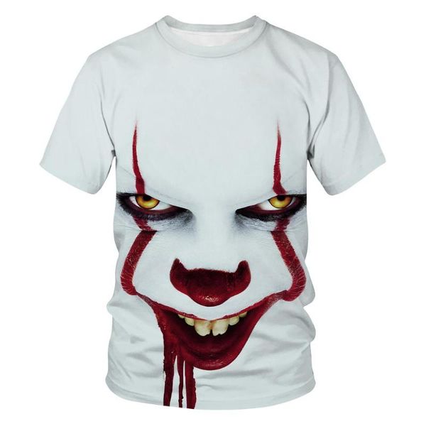

фильм ужасов it penny wise clown joker 3d print футболка мужчины / женщины хип-хоп уличная футболка футболка 90-х мальчиков прохладная одежд, White;black