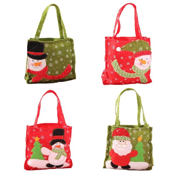 

new year xmas gifts santa claus snowman candy bags hangable pouch handbag merry christmas storage package container organizer