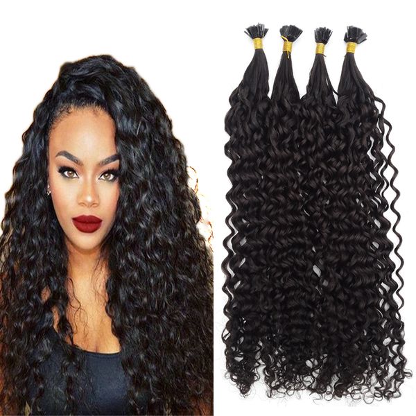 100s Brazilaina Keratin Tip Curly Hair Extension Blond Human Hair