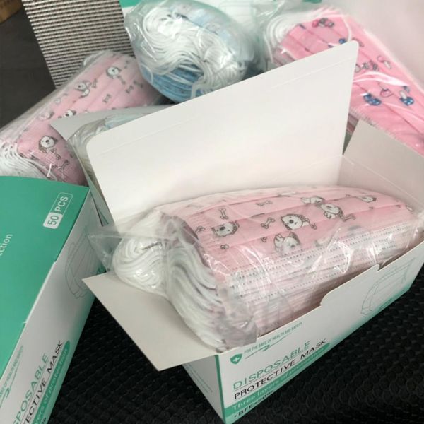 

face mask fashion luxury kids face mask luxury child boys girls cartoon anti-dust mouth masks breathable earloop disposable mask