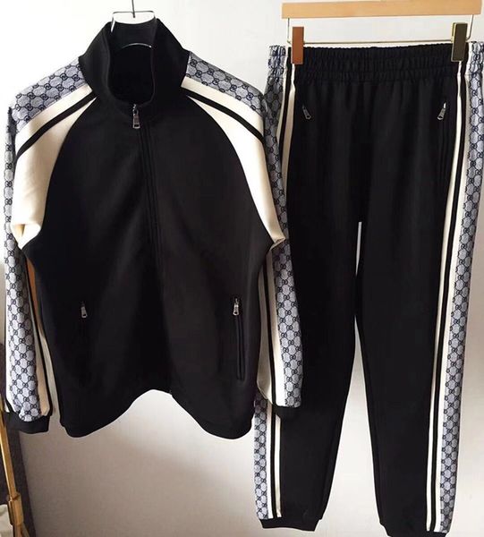 

New ale brand de igner port uit men luxury fa hion port wear jacket coat lim men track uit full zipper 2xl ize coat pant et