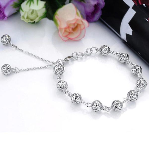 

gifts daily dating ball stylish jewelry silver plated hollowed out exquisite fashion women bracelet, Golden;silver