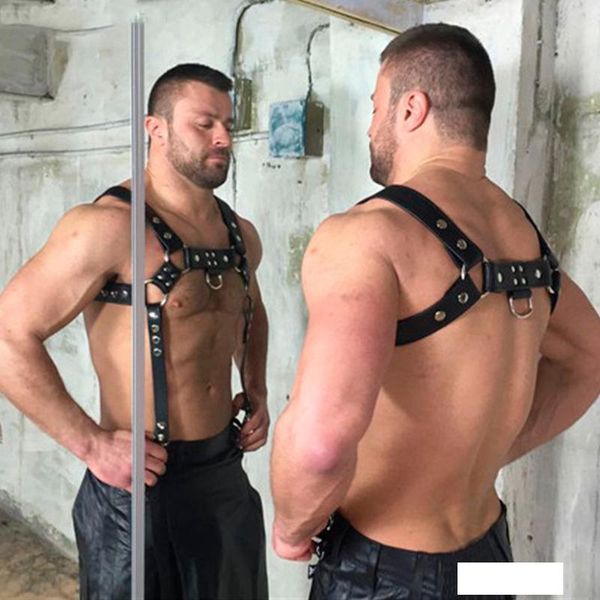 

высокое качество pu кожаный жгут для мужчин cross body бандаж подвязки подтяжки sexy ремни фетиш ночной клуб ремни cummerbunds, Black;brown