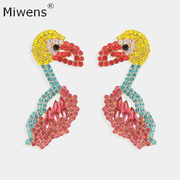 

miwens многоцветный кристалл животных мотаться серьги женщины уникальное заявление утка серьги шарм горный хрусталь бусины партии ювелирных, Silver