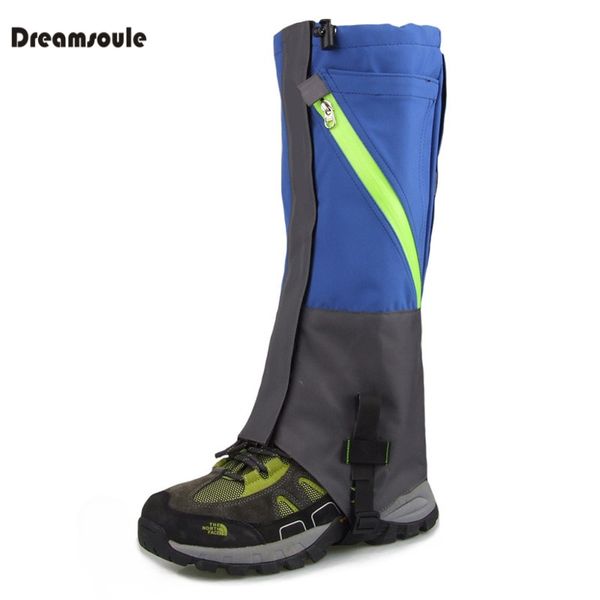 

dreamsoule durable warm breathable waterproof nylon snow legging gaiters dual layer boot gaiters keep leg cover warm dark blue, Black