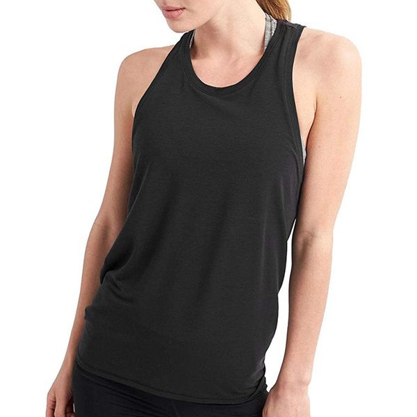 

women tank summer sleeveless o-neck solid hollow back t-shirt nfe99, White