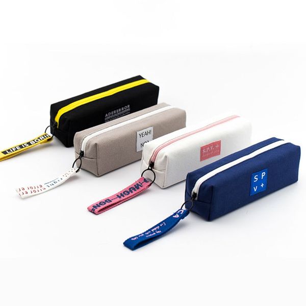 

creative pencil case box simple design style zipper pen bag holder school supplies stationery for boys girls