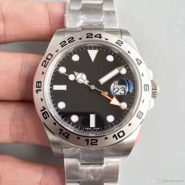 

watches men luxury quality exp series 42mm sapphire glass stainless steel strap original folding buckle worldwide, Slivery;brown