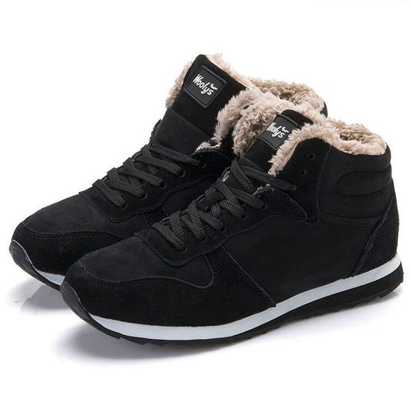 

men boots shoes men snow boots mans footwear winter's shoes fur zapatos hombre new arrival, Black