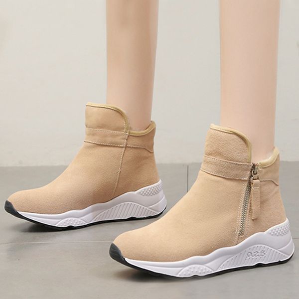 

lapolaka brand new snow boots leisure zipper warm plush winter comfortable women shoes woman ankle boots female, Black