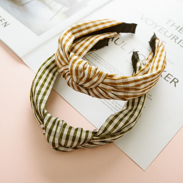 

2018 creative korean versionÂ new style wide knot hair bands women's hair bandeau pressed trim headband accessories, Brown