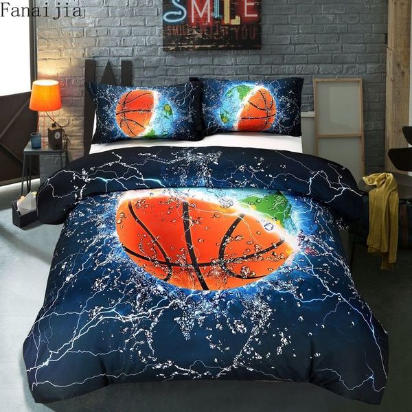 Fanaijia 3d Sports Bedding Set Queen Size Kids Duvet Cover With