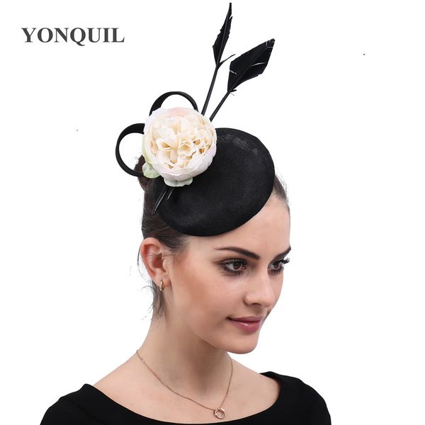 

show race derby party hat flower fascinator formal dress women wedding show headpiece with hair clip ladies millinery cap